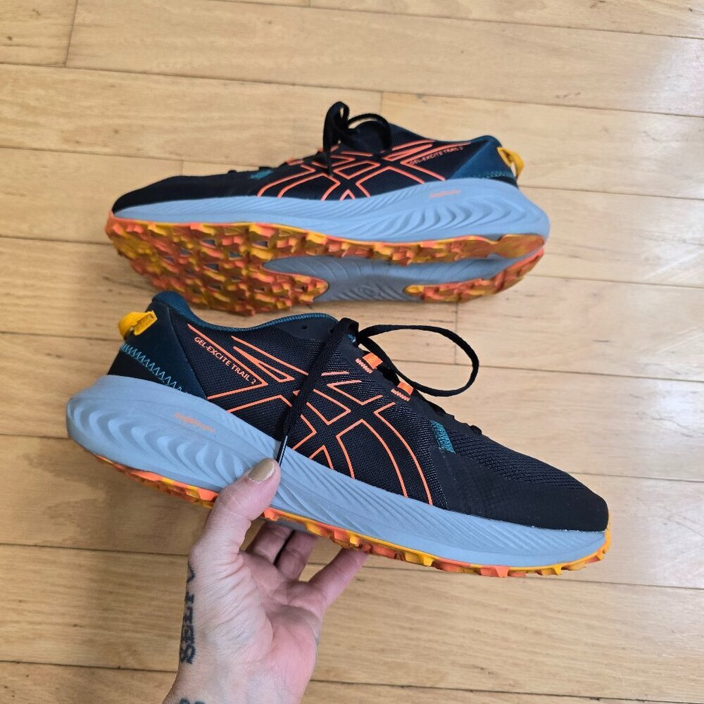 Asics | Gel-Excite Trail 2 black orange gorpcore running sneakers | MENS 10